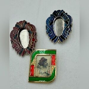 Enamel Picture Frame Brooches